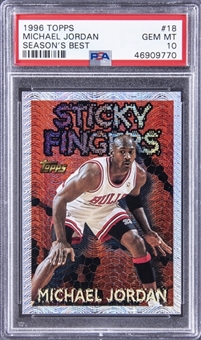 1996-97 Topps Basketball Seasons Best Sticky Fingers #18 Michael Jordan - PSA GEM MT 10